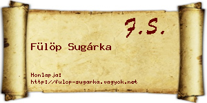 Fülöp Sugárka névjegykártya